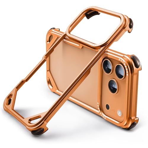 for iPhone 17 Pro Max/Air Bumper Case, No Back Design, Aluminum Frame Slim Fit, 4 Corner Shockproof Protection (Orange,17 Pro Max) Orange 17 Pro Max