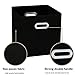 SEVENDOME Fabric Cloth Storage Bins,Cube Organizer with Dual Handles Foldable Baskets for Home Bedroom,Set of 3, Black
