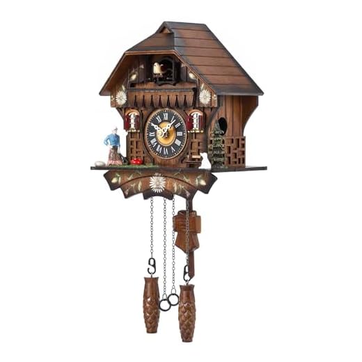 Cuckoo Clock Antique Black Forest House Clock Tranditional Wooden Pendulum Quartz Wall Clock