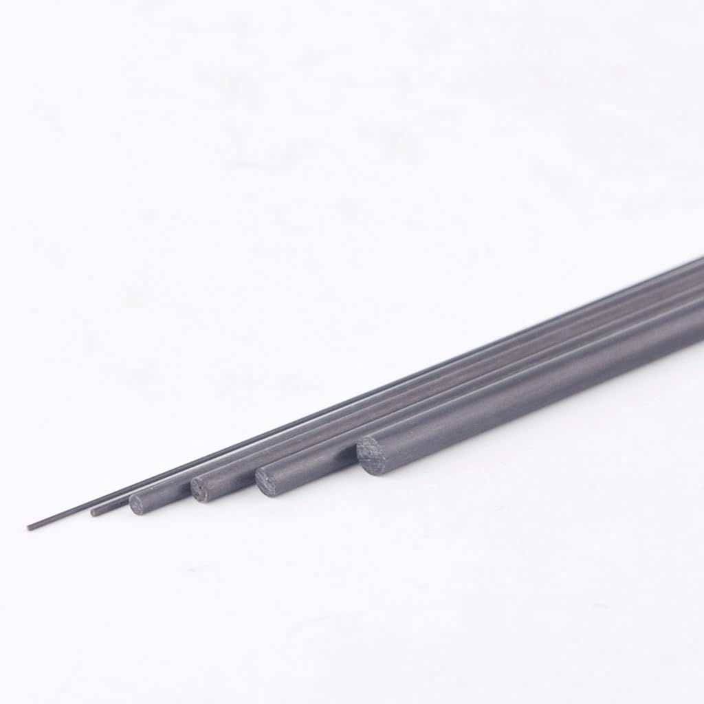 Zestaw 5 prętów z włókna węglowego do samolotu RC - lekki, o wysokiej wytrzymałości, odporny(0.5x200mm)