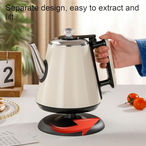 Tetera eléctrica de acero inoxidable verde 1.2L miniatura 7