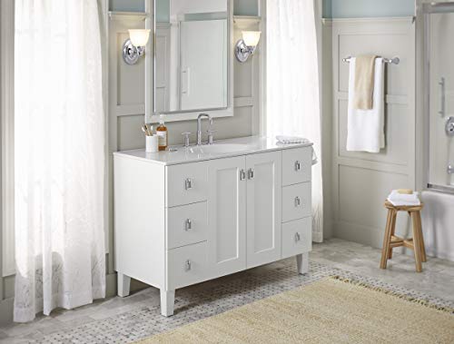 Kohler K-99535-Lg-1Wa Poplin 48-Inch Bathroom Vanity In Linen White, Solid Wood #TOP4