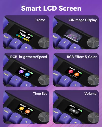 Image of Redragon K725L Wireless Mechanical Keyboard with Screen and Knob, Purple