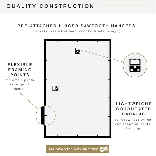 MCS Trendsetter 16x24 Poster Frame Black High-Gloss, Vertical & Horizontal Wall Hanging Large Picture Frame for Photos, Posters & Art Prints (1-Pack)