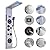 BWE Stainless Steel Shower Panel Tower System,LED Rainfall Waterfall Shower Head,4 Massage Body Jets,3 Functions Handhels Shower and Waterfall Tub Spout,Wall Mounted Shower Panel with Temp Display