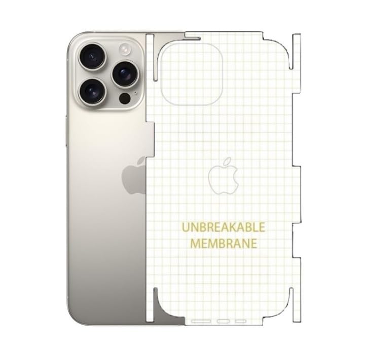 A3sprime Back Skin Guard for iPhone 16 Pro, |Unbreakable Soft Transparent Back and Side Skin Protector| (Pack of 1 Piece)