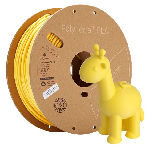 Image of Polymaker PolyT PLA Bioplastic Based 3D Printing Filament, Matte 2.85mm Savannah Yellow 1000g (2.2lb), Fit Most FDM Printers