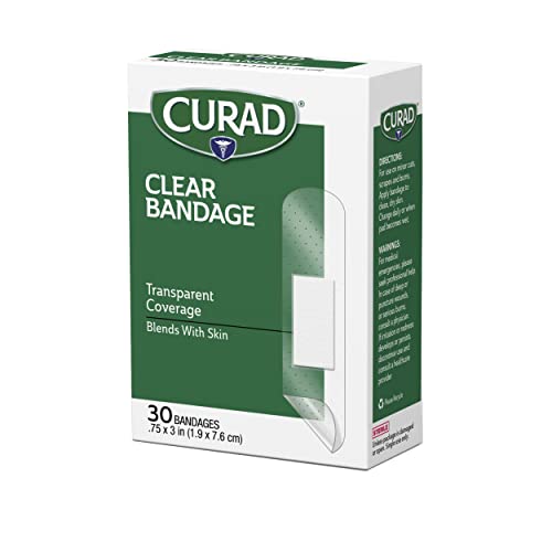 Curad Clear Plastic Self-Adhesive-Bandages, 3/4 Inch X 3 Inch, 30 Count (Pack Of 6) #TOP2