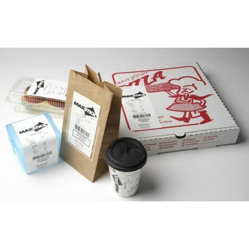 80mm Maxstick Thermal Sticky Label Roll - for Applications of Bubble Tea, Coffee Cups & Food Takeaway Service, Deliveroo, Just Eat, Deliverect, Uber Eats (5)