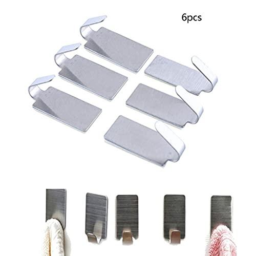 Timetided 6 uds., Adhesivo de acero inoxidable, colgador de pared para ba?o, palo en bata adhesiva, toalla, ganchos para… - Imagen 3