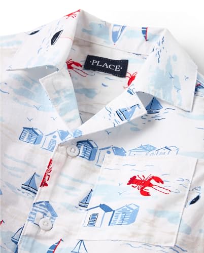 Image of The Children's Place Boys' Short Sleeve Poplin Button Down Shirt