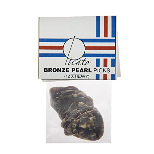 Picato Pearl Lot de 12 médiators épais Marron - Les Beatles, Paul McCartney, John Lennon, RIngo Starr, George Harrison Picato Pearl Lot de 12 médiators épais Marron