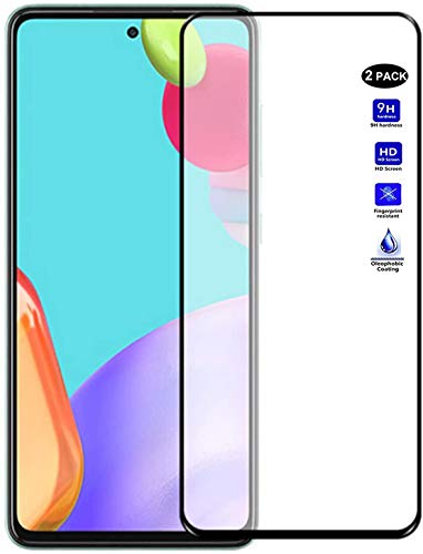 Image of ZARALA Tempered Glass Screen Protector Compatible for (Black) with Edge to Edge Coverage and Easy Installation kit (Samsung Galaxy A52 4G /5G)