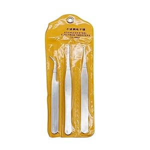 Fuuglan 3-teiliges antistatisches Edelstahl Pinzetten-Set