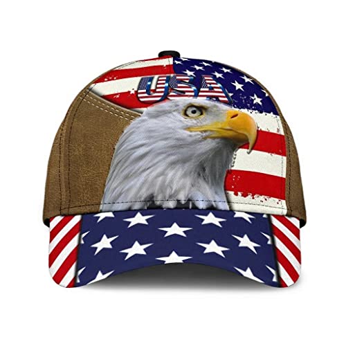 Hombres Mujer Gorra Clásica Casual Sombrero Ajustable Vintage Sombrero Ribete Béisbol para Deportes Caza Vintage Eagle, Patriotic Love Eagle Grunge American Flag, Bald Eagle Gifts