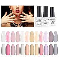 AIMEILI Soak Off UV LED Gel Nail Polish Multicolour/Mix Colour/Combo Colour Set Of 12pcs X 8ml - Kit Set 3