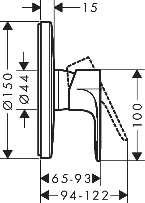 Hansgrohe Rebris E Single Lever Shower Mixer for Concealed Installation for iBox Universal Matt Black, 72668670 - Image 4