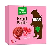 BEAR Rollitos de Fruta Frambuesa - Ingredientes 100% naturales - Sin azúcares añadidos - Meriendas escolares y de...