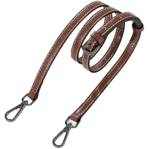 Hamdecro Leather Purse Strap, Purse Straps Replacement Crossbody Shoulder Straps for Bags, Adjustable Straps for Handbags, Gunmetal Buckle - Brown Cover