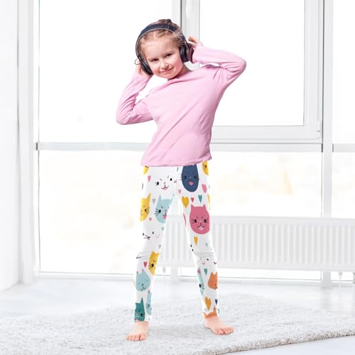 Toddler Girls Leggings Printed Yoga Pants Leggings Blue Pink Yellow Cat for Kids4