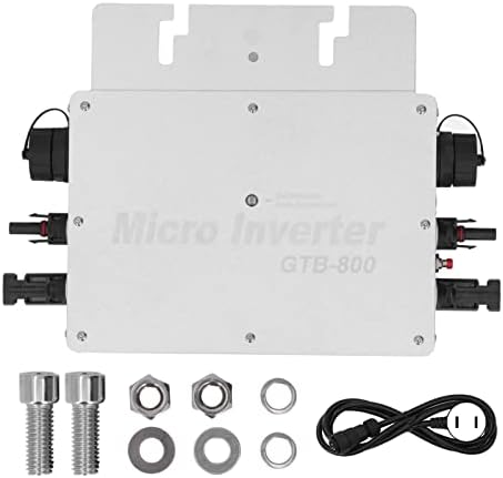 800W Solar Inverter WiFi Control Automatic Identification Power Inverters DC to AC 120V 230V Solar Grid Tie Micro Inverter(Silver US Plug)