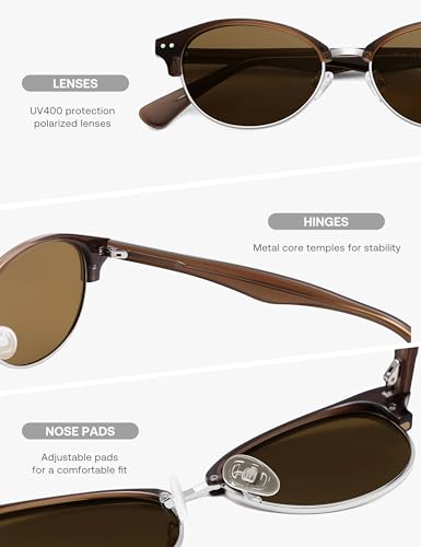 Image of SOJOS Trendy Oval Polarized Sunglasses for Women Retro Cute Shades Sunnies SJ2687