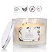 YUCH Citronella Candle Outdoor Indoor Aromatherapy Stress Relief Pure Soy Wax 3-Wick Scented Candles 60-70 Hour Burn Highly Scented Long Lasting (14.5 Ounce, Glass)