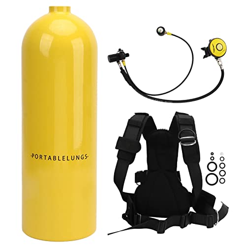 RiToEasysports Diving Snorkeling Gear Kit with Respirator, Oxygen & Sealing Rings for Outdoors, Adjustable Backpack Included (Yellow)