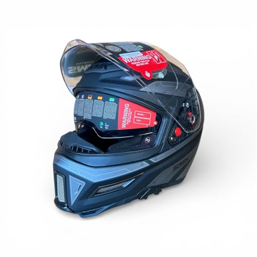 Image of SMK Agnar Cyborg Full Face Dual Visor Helmet, ISI DOT ECE 22.06 Certified