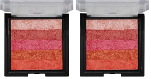 Image of FASHION COLOUR Shimmer Brick and Blusher 2 in 1 | Easy-To-Blend Formula | Weightless | Waterproof | Available in Gorgeous Shades | Multi-Use | Multicolour | 8g | Shade 05 (Pack of 2)