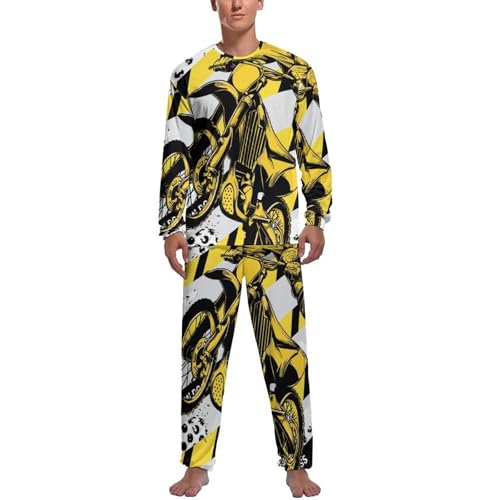 Ensemble de pijama homme motocross pantalon et haut manches longues