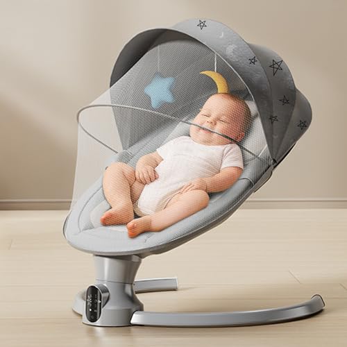 Image of StarAndDaisy Swing Rocker for Baby with Automatic 5-Level Swing - Toddler & Infant Rocking Chair with 3-Level Adjustable Backrest, & Remote Control -Black