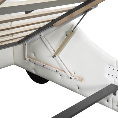 Cama de diseño de cabina en PU con almacenamiento integrado 6