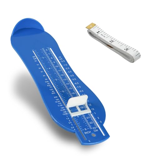 DBOO Precision Family Foot Measure UK - Durable ABS Kids Shoe Sizer with UK Sizes 0-13.5 & CM Conversion Shoe Measure Tool Includes 150cm Dual-Scale Measuring Tape