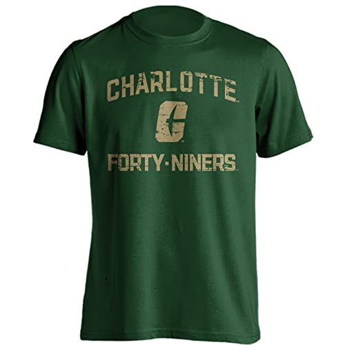 Sport Your Gear UNC Charlotte 49ers Officially Licensed Distressed Retro Green 2XL T-Shirt Game Day Tee Spirit Wear Fan Gear Apparel
