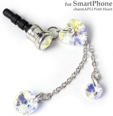 Strapya Korea Charm APLI Earphone Jack Accessory with Swarovski Crystal (Heart/Crystal #001AB)