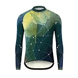 Maillot Ciclismo Hombre Manga Larga Secado Rápido Camiseta Ciclismo Respirable MTB Maillot Bici Hombre Ropa Bicicleta(Green-2,XX-Large)