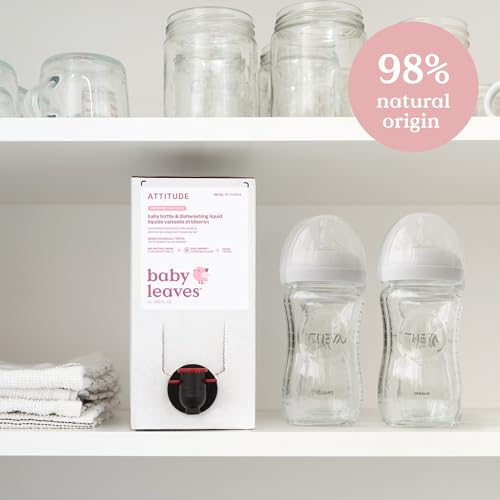 ATTITUDE Baby Bottle & Dish Soap Refill, EWG Verified Bottle Cleaner, Fragrance Free & Dye Free, Removes Milk Residue & Grease, Vegan, Unscented, 2 Liters by ATTITUDE - Image 2