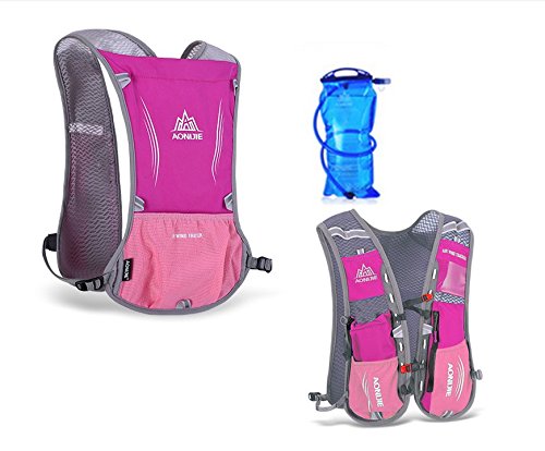 Hydration Pack Vest Backpack | LanLan Light Adjustable Hydration Pack Vest Mochilas - Reflective Stripe - For Unisex Women Men Marathon Race Running Climbing Ski Hiking Cycling Bike