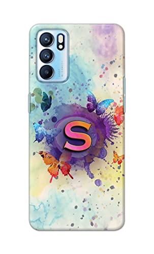 Image of PRINTFIDAA� Printed Hard Back Cover Case for Oppo Reno6 5G | Oppo Reno 6 5G Back Cover (Alphabet S) -2808