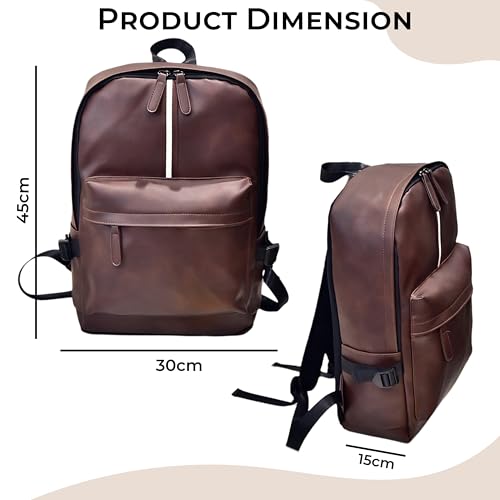 Image of Kraptick Multi-functional Backpack-Waterproof Laptop Backpack, Office Bag with PU Leather Design, Professional Bag for Laptops and Work, Durable and Stylish Bags for Travel