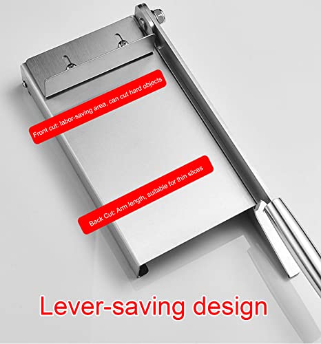 NLSOFO Manual Frozen Meat Slicer Slicing Machine Stainless Steel Meat Cleaver for Beef Mutton Roll Bacon Vegetable Hotpot Shabu Shabu Home Use - Image 4