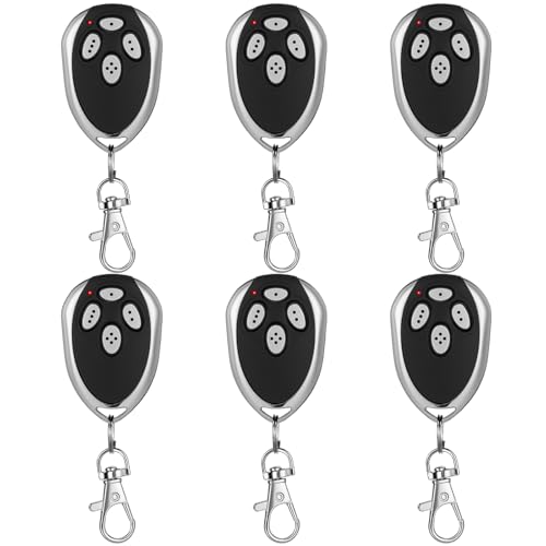 Kingdder 6 Pcs 4 Channels Gate Opener Remote Compatible with Aleko LM123 433.92mhz Garage Door Remote Control Transmitter with Keychain for a Variety of Doors Easy Programming