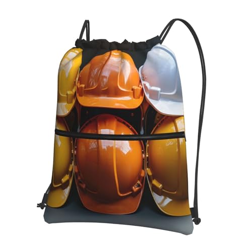 HJTRW Sac à dos avec cordon de serrage - Étanche - Pour le sport, la gym, la construction