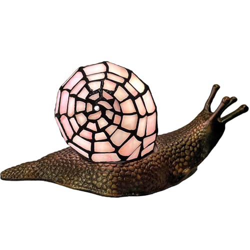 Bieye L10962 Pink Snail Tiffany Accent Lamp