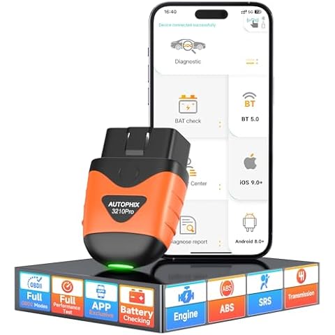 AUTOPHIX 3210 Pro Bluetooth OBD2 Scanner for ABS SRS Transmission Check Engine Code Reader Wireless Car Scan Tool Diagnostic Scanner with Battery Test Support iPhone, iPad, Android for All Vehicles Cover