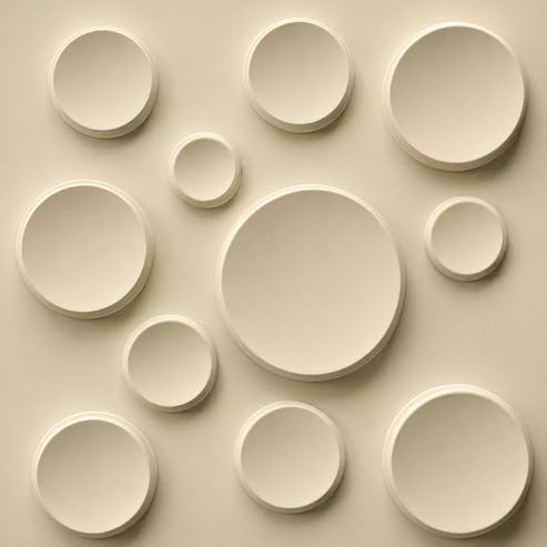 Image of Kayra Decor 3D PVC Wall Panels for Bedroom & Living Room | Moon Design | White Tail Color | 19.7 x 19.7 Inch | Pack of 40 | 107.6 Sq Ft