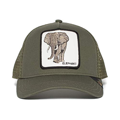 Goorin Brothers Animal Farm Snap Back Trucker Hat Olive Elephant One Size