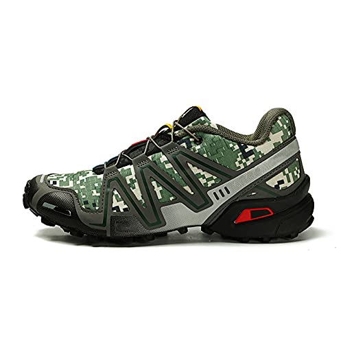 KUXUAN Chaussures de Randonnée pour Hommes - Chaussures de Course sur Sentier en Plein Air Chaussures de Sport D'intérieur Légères et Respirantes Antidérapantes,Green-45EU Cover