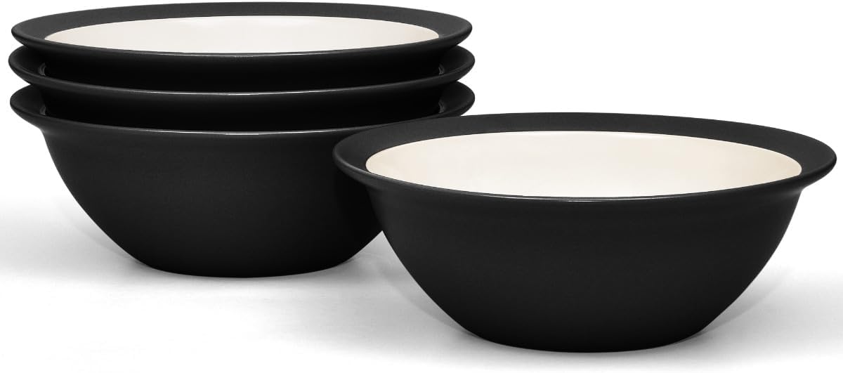 Noritake Colorwave Graphite Set of 4 Curve Cereal Bowls, 7", 22 oz.